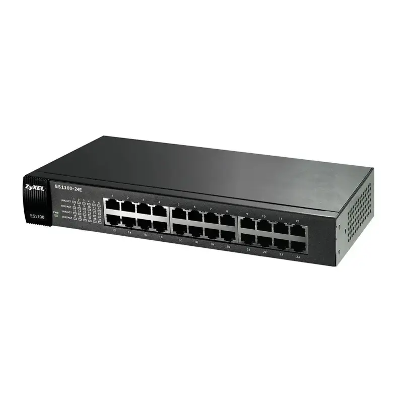 Zyxel Es1100-24e 24 Port, Megabit, Yönetilmez, Fast-ethernet, Sessiz, Masaüstü Switch