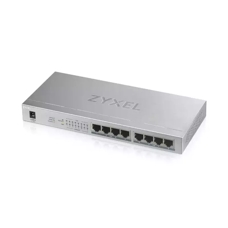 Zyxel Gs1008hp, 8 Port, Gigabit, 8 Port Poe 60w, Yönetilemez, Masaüstü Switch