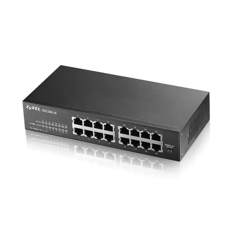 Zyxel Gs1100-16 V3, 16 Port, Yönetilemez, Masaüstü Switch